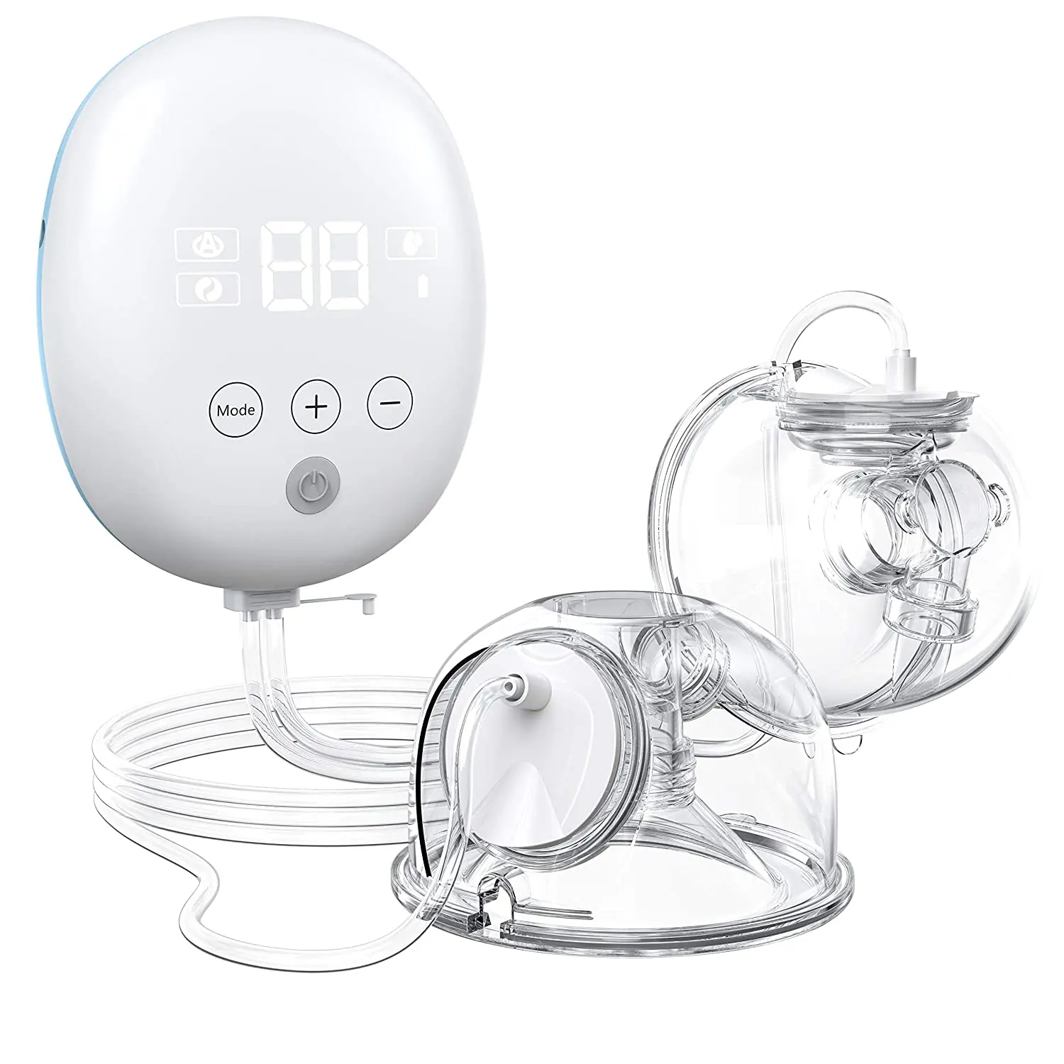 2021 Hot selling BPA-free silicone portable electric 2 modes 16 levels adjustable Wearable Double breast pump