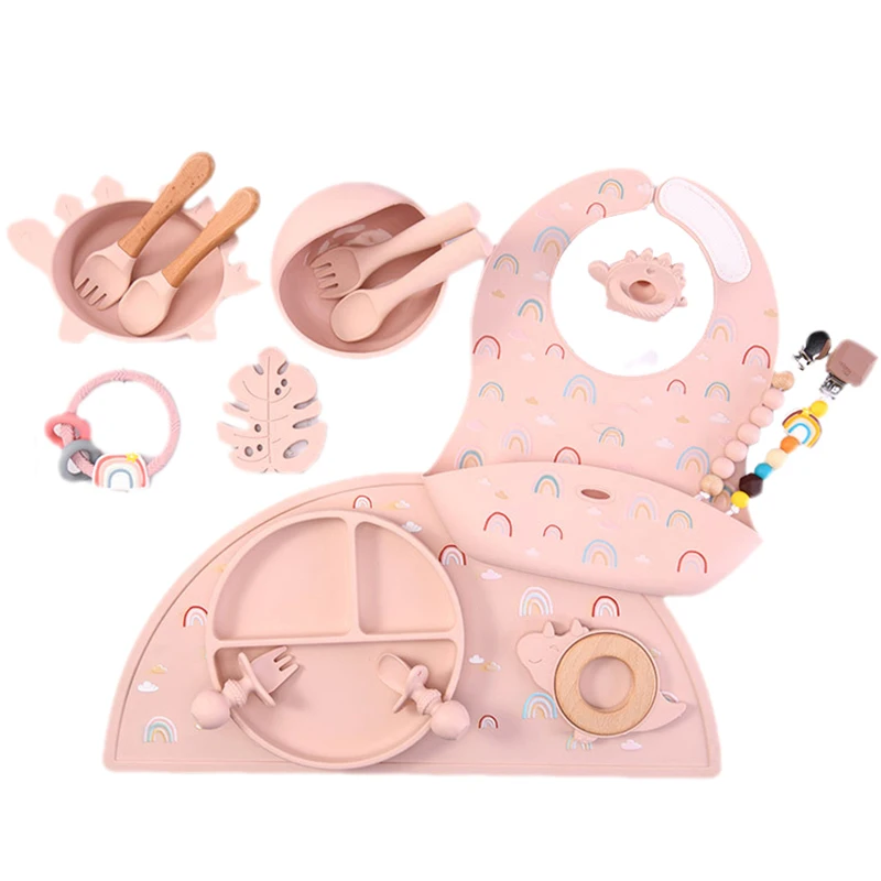 wholesale customization New Arrival Anti Spill Silicone Collapsible  Suction Kids Baby Products Food Feeding Bowls Sets Snack