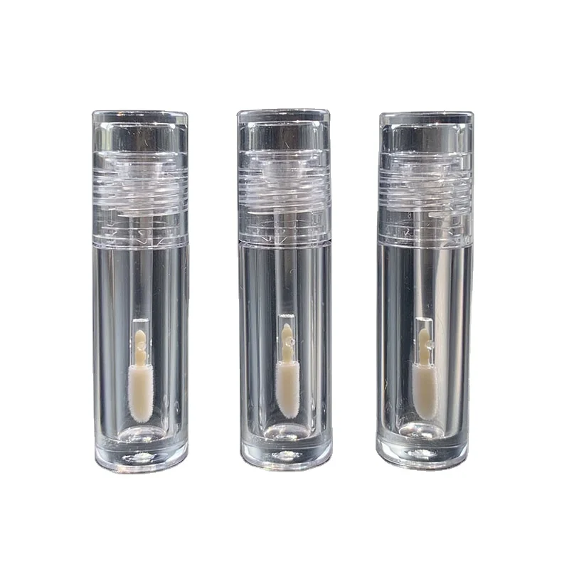 Custom circular plastic lip gloss tube Transparent lip mud liquid blush highlight contouring dispenser Empty bottle empty tube