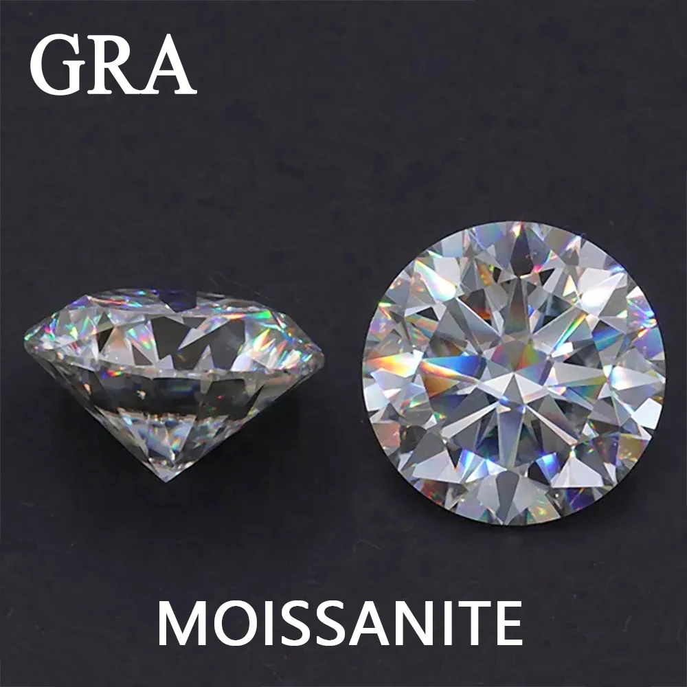 GRA Certificate Wholesale 1carat Loose Moissanite stones Round 6.5mm Super White Moissanite Synthetic Diamond Price