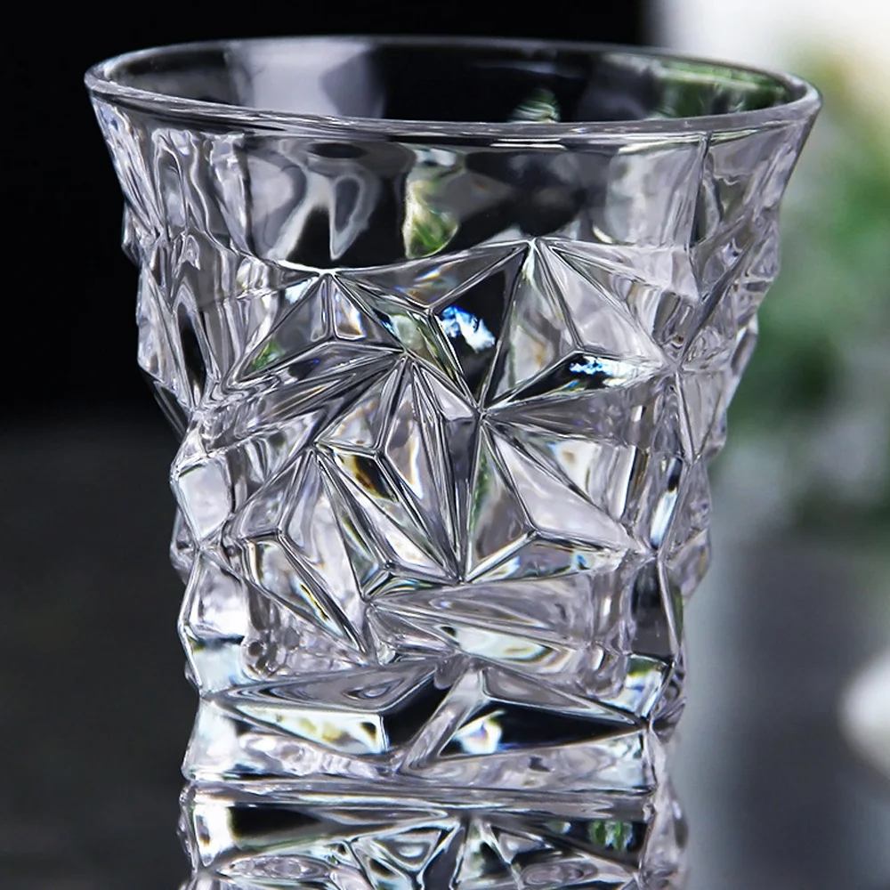 Crystal Old Fashioned Whiskey Glasses Carton Shot Glass Stainless Steel Unique Glass  Vintage Party Custom Gift  Set Glass