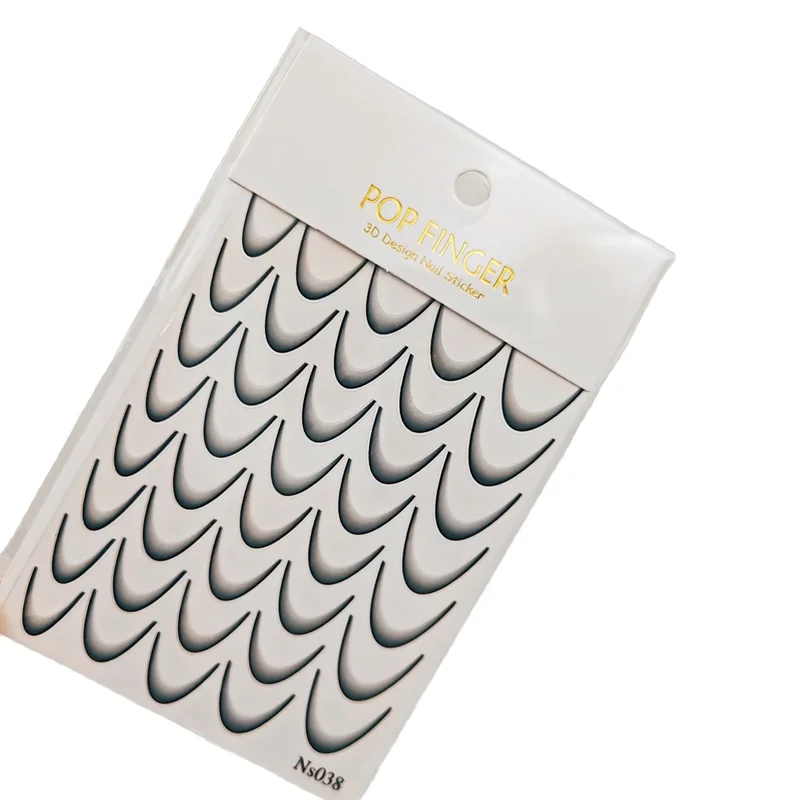 Ns038 Новые 9 видов цветов волнистые V-образные французские наклейки для ногтей 3D полумесяцы Стикеры дизайна украшения DIY