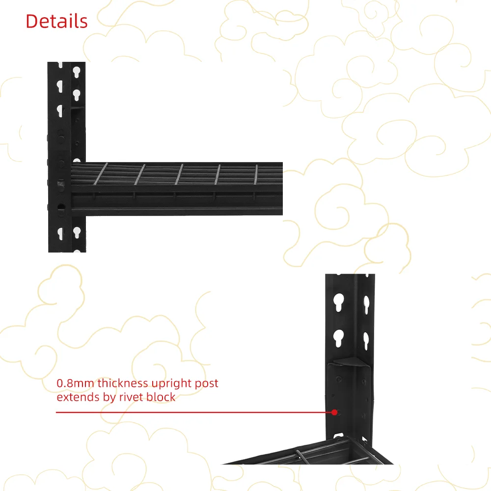 5 tier boltless metal shelves storage shelving unit garage warehouse steel mesh shelf