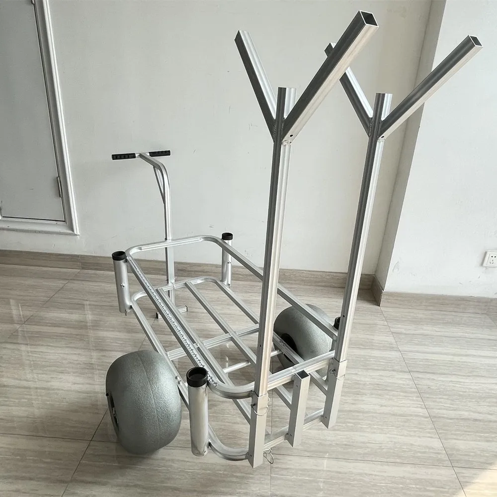 aluminum beach cart with balloon tires beach trolley cart outdoor camping  beach wagon cart with two wheels