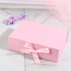 Custom size coffret cadeau hard cardboard rigid magnet box packaging Caja de luxury folding Ribbon gift boxes with magnetic lid