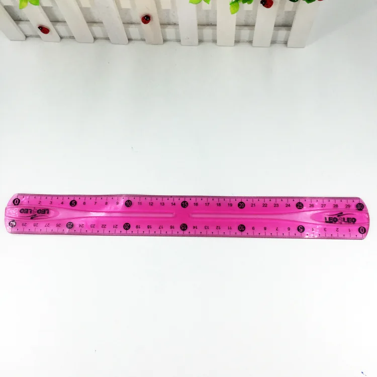 30cm color transparent flexible ruler for student office stationery