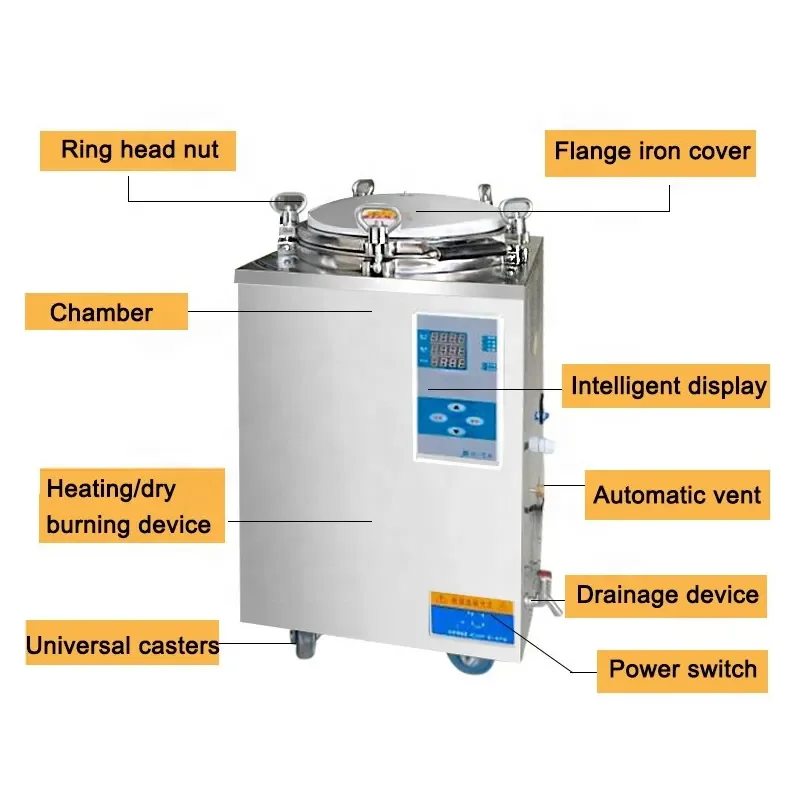 50 l / 100 l / 150 l vacuum packaging film laboratory equipment food sterilizer back pressure cooking autoclave
