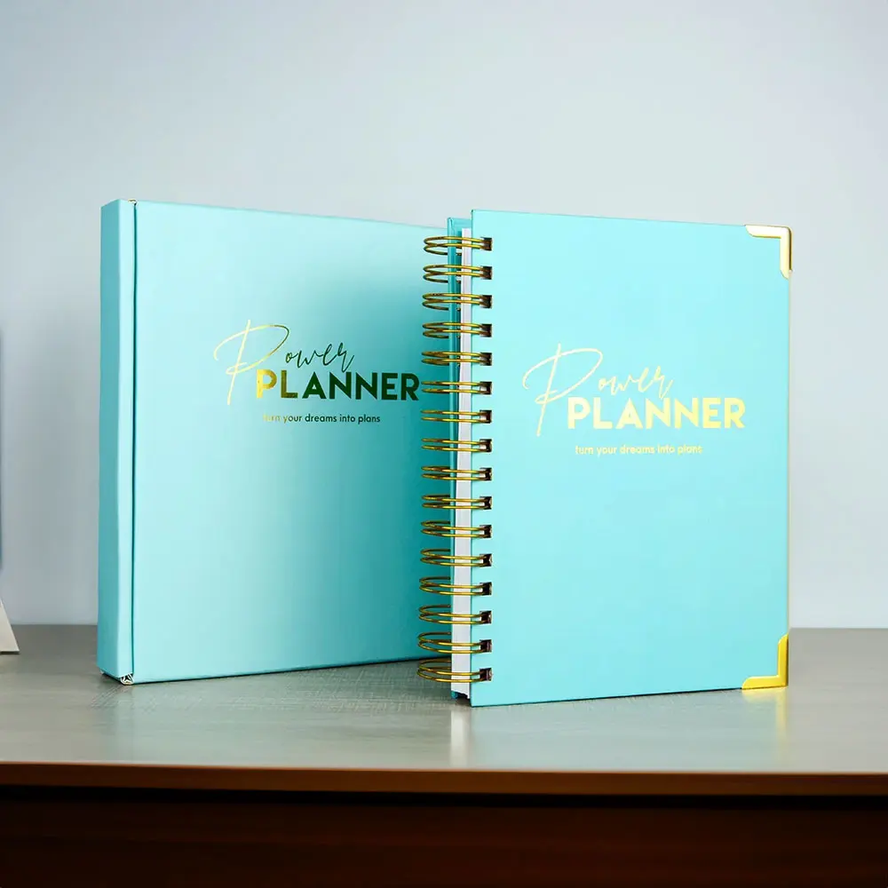 2024 Custom Printing Hardcover Spiral Affirmation Gratitude Self Care Planner Manifestation Prayer Journal Bible Note Books