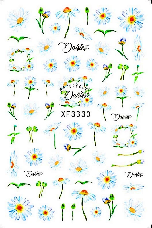 Factory direct sales excellent quality cable label nail sticker daisy flower sticker