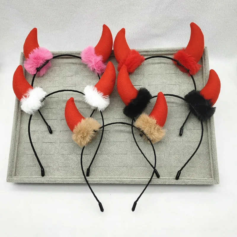 
2019 Diademas de Cuernos de Diablo de Halloween Traje de Diablo Diadema de Orejas de Diablo para Accesorio Traje 