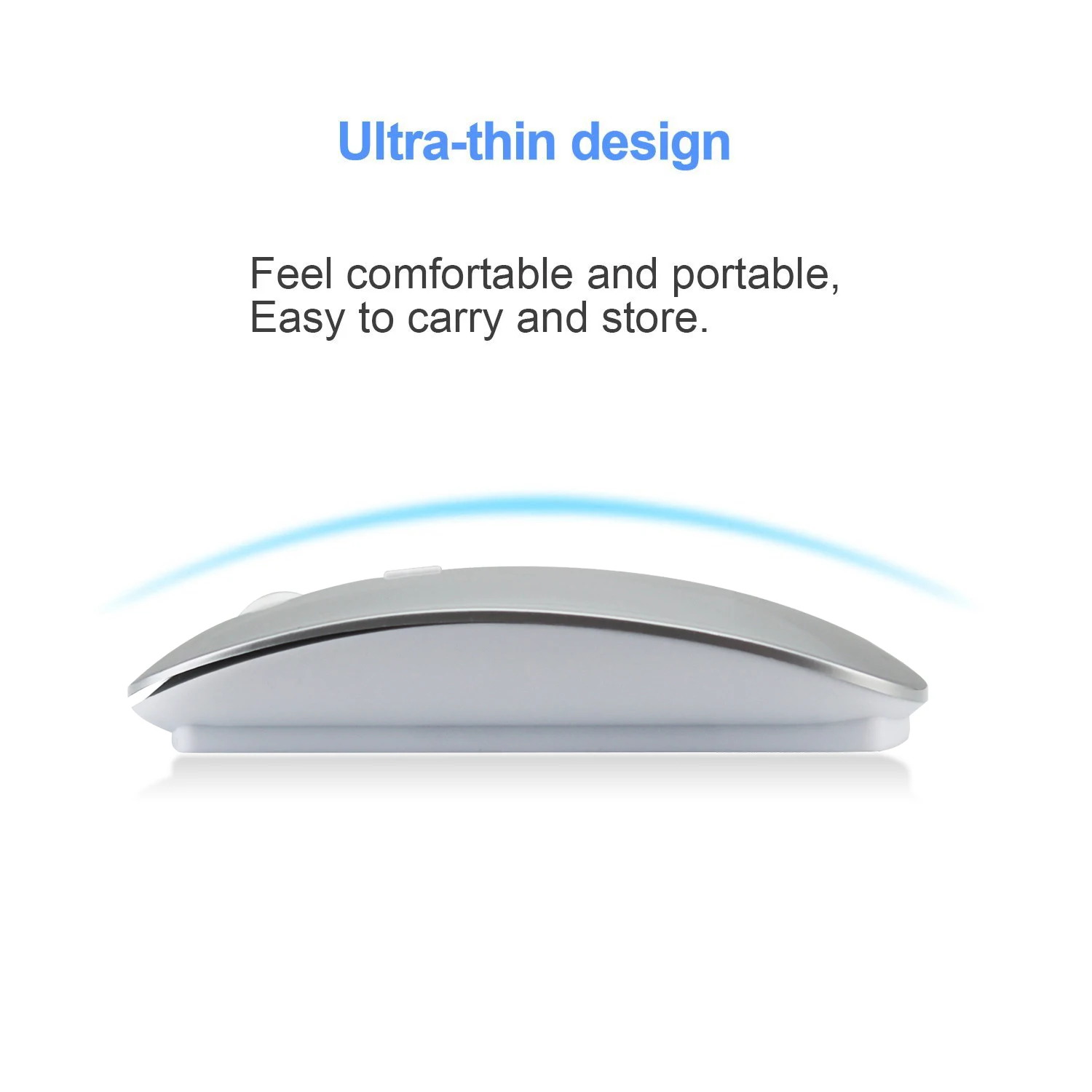 Fashion Chargeable thin and Light Slim Mini Portable Travel BT 3.0 Optics Wireless Mouse