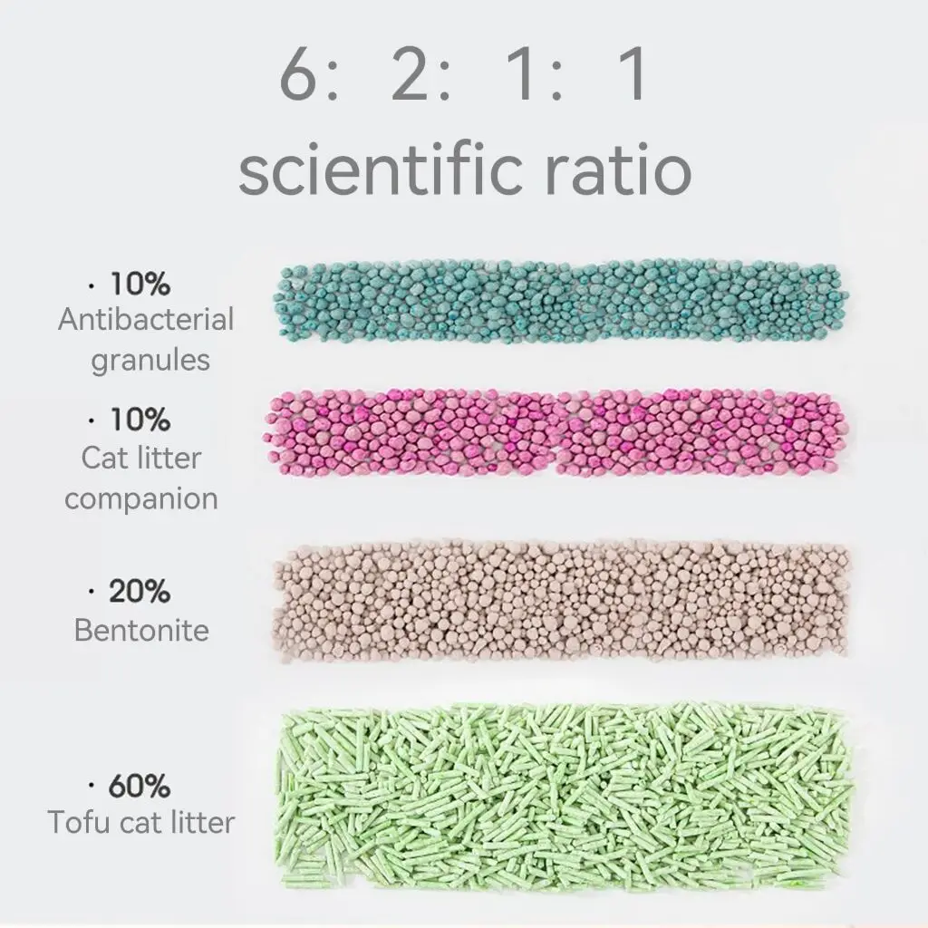 Tofu cat litter bentonite cat litter companion  6.5L  Deodorant and dust free Four-in-one  Mixed cat litter