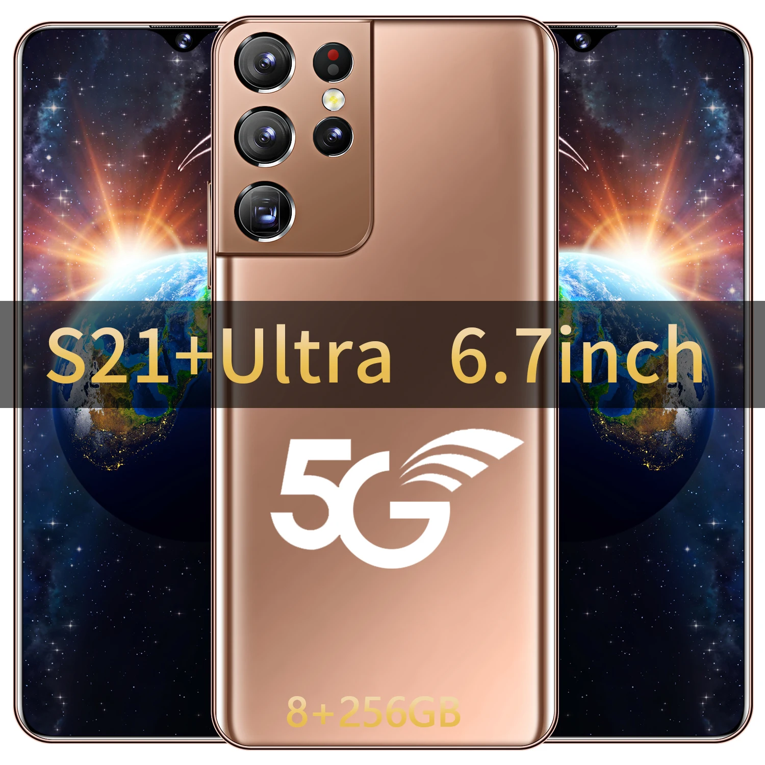 S21 + Ультра Лидер продаж 8 ГБ 256 6 7 дюймов полный экран Android 10 0 мобильного телефона сотовый телефон