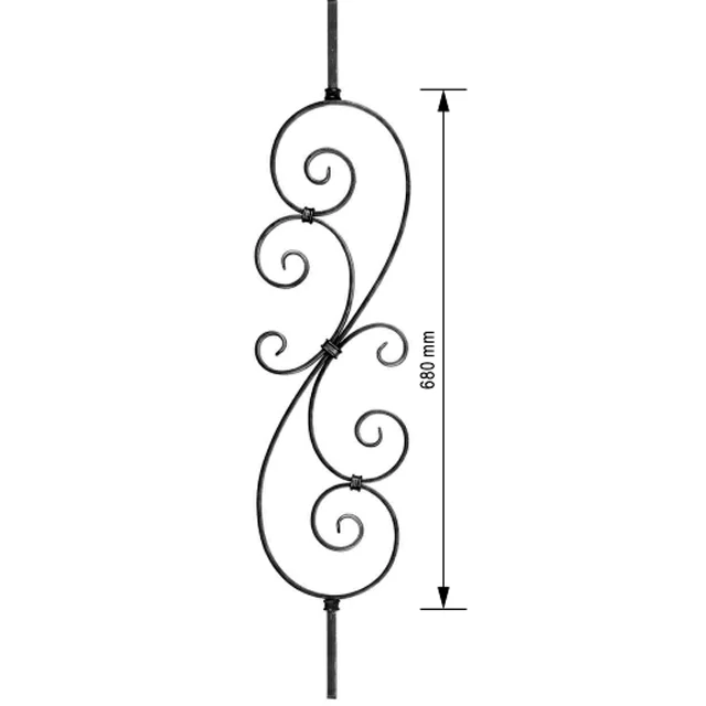 Ornamental Wrought Iron Balusters Components Elements for Balcony Railing