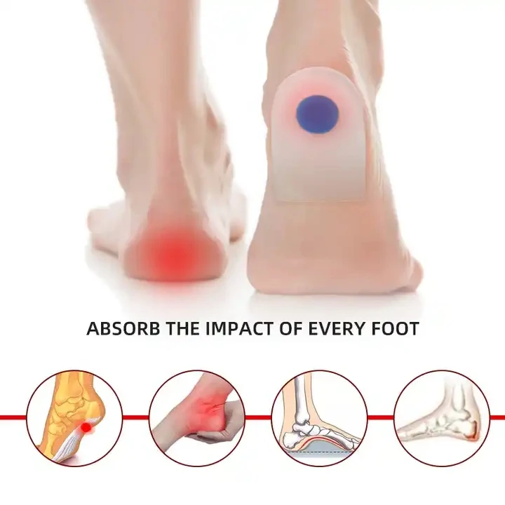 Shoes Detachable Half Silicone Gel Heel Pads For Pain
