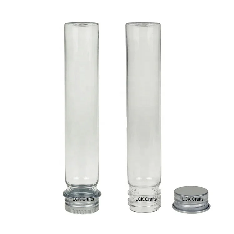 Cosmetic Travel Lotion Containers 65ml 150mm Flat Bottom Plastic Test Tube with Screw Caps