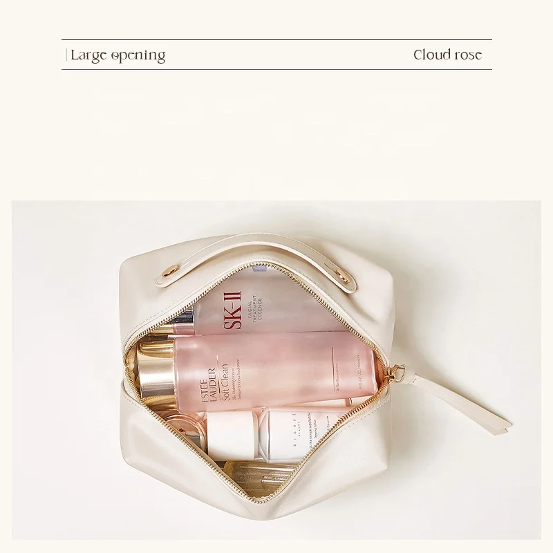 Wholesale Custom New Designer Women Branded Luxury Waterproof PU Leather Pouch Toiletry Travel Makeup Cosmetic Bag