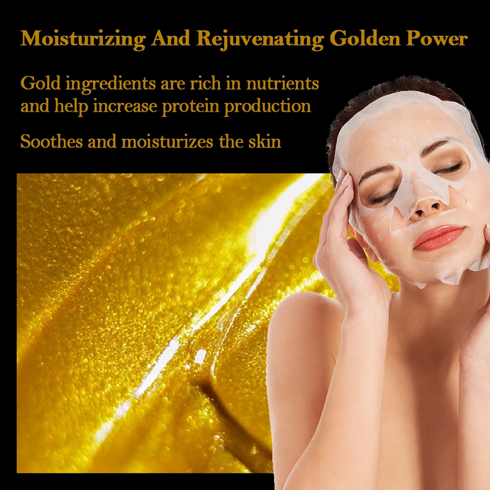 Oem Private Label For Colored Skin Liquid Gel Collagen Moisturizing Whitening/24K Gold Face Masks/24K Gold Facial Masks