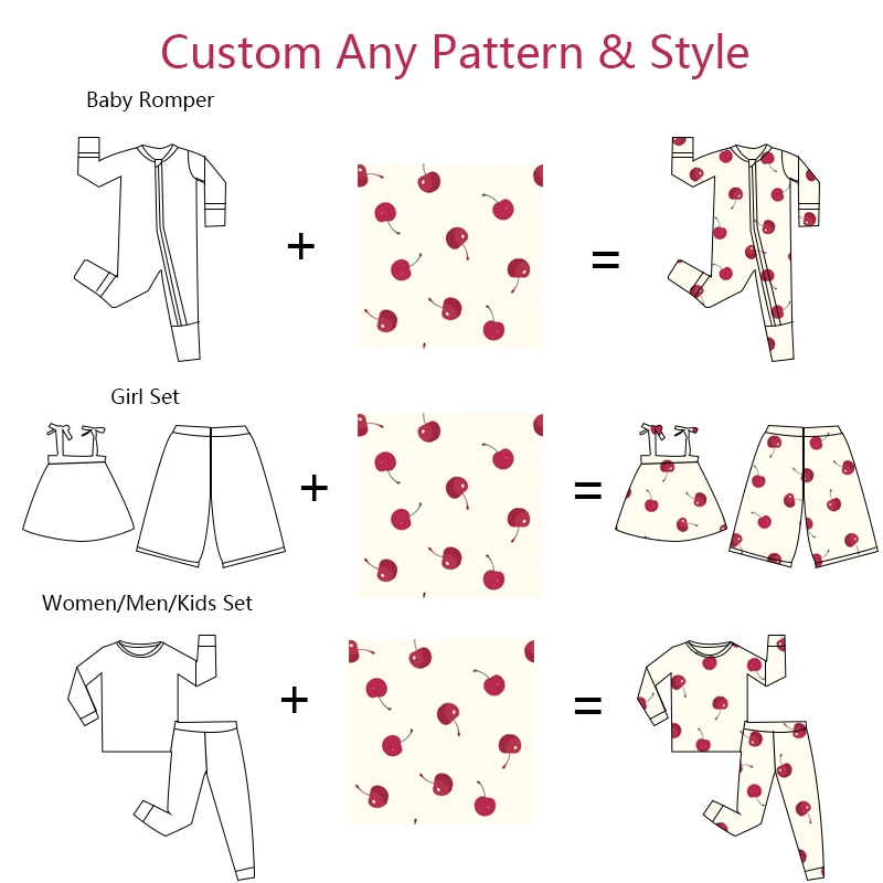 Custom Print Satin Cotton Women Men Kid Family Pajamas Matching Printed Pyjamas Pj Pjs Set For Woman Christmas Clothes