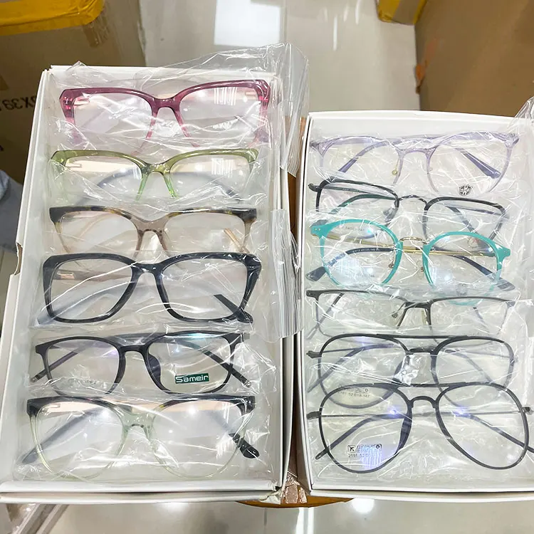 In Stock Cheap Gafas Premium China Wholesale Optical Frame Stainless Steel Metal Eyewear Acetate Around Eyeglasses Clearance