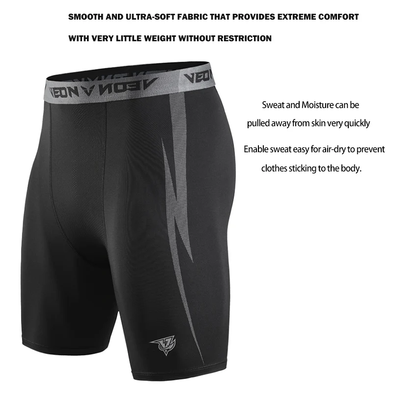 Custom Logo Running Fitness Compression Shorts Quick Dry Breathable Men Underwear Baselayer Workout Basketball Tight