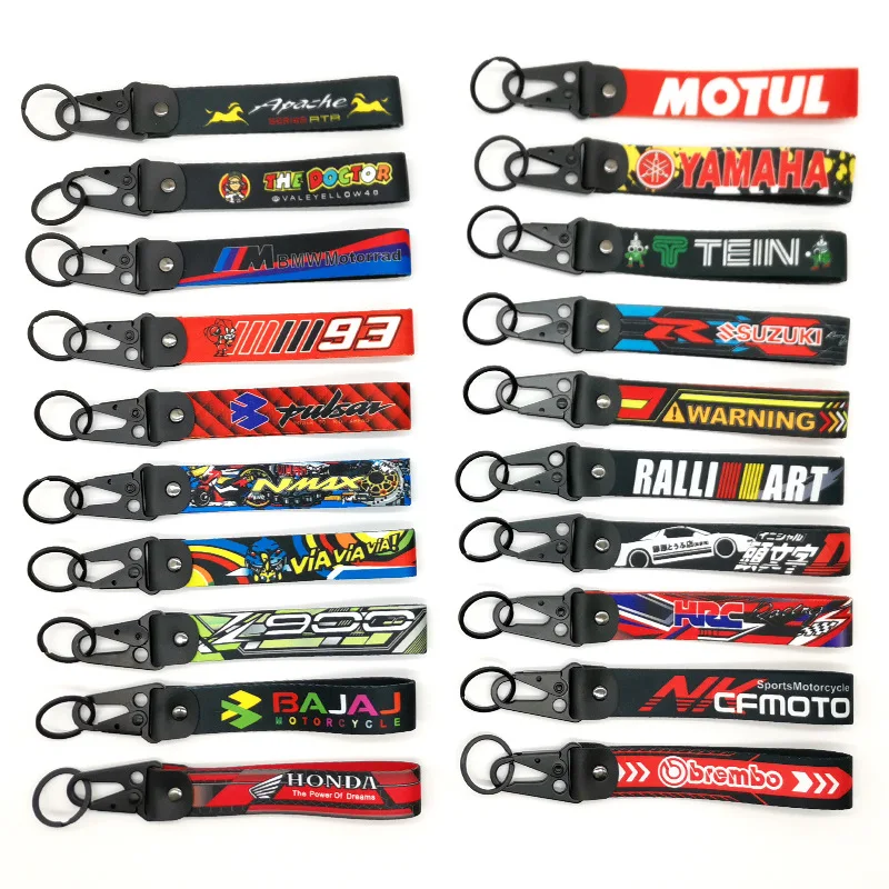 Fabric Flight Car Tuning Racing Sports Hook Strap Embroidery Custom Jet Tag Ring Keychain