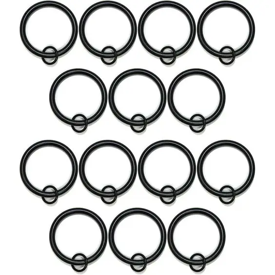 1.5 inches interior diameter Black Premium Iron Metal Material Curtain Rings