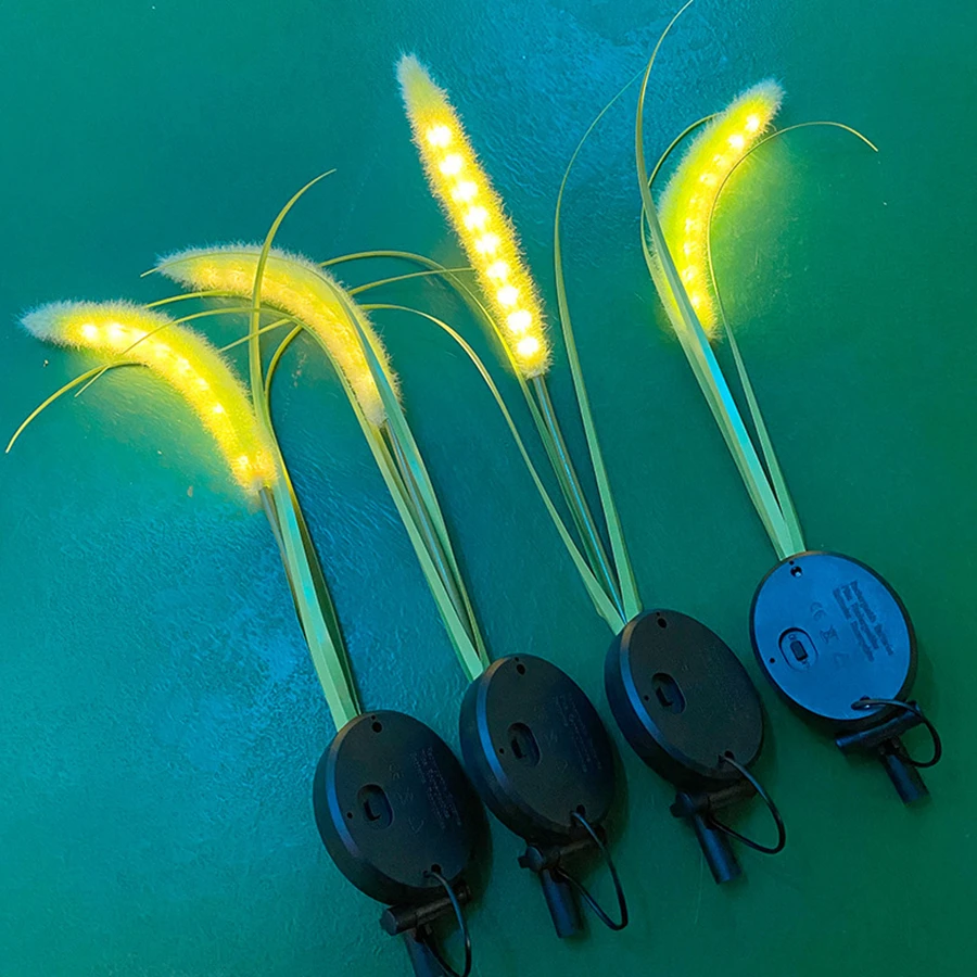Factory Hot Sale Waterproof Solar Yard Garden Lawn Decoration Lamp Led Reed Ground Plug Light