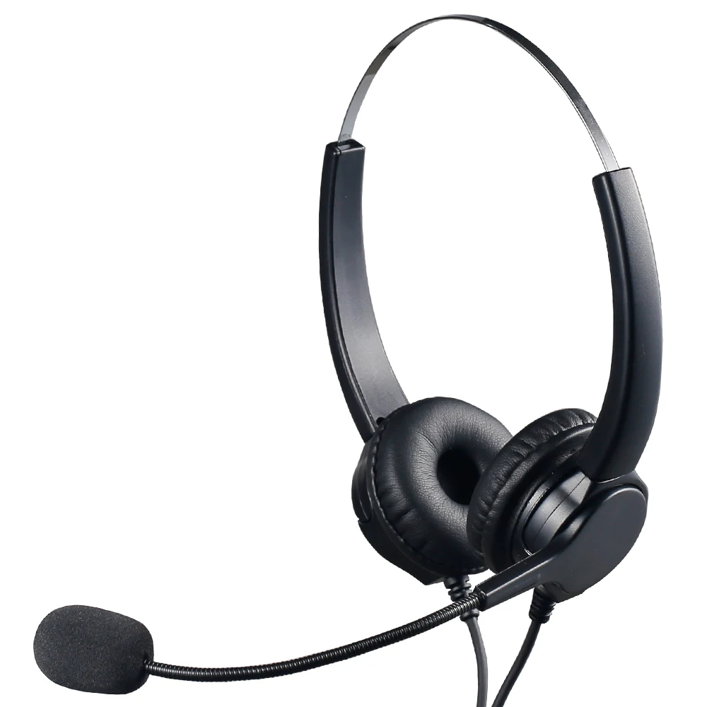 
Professional Binaural call center RJ9/RJ11 telephone headset 