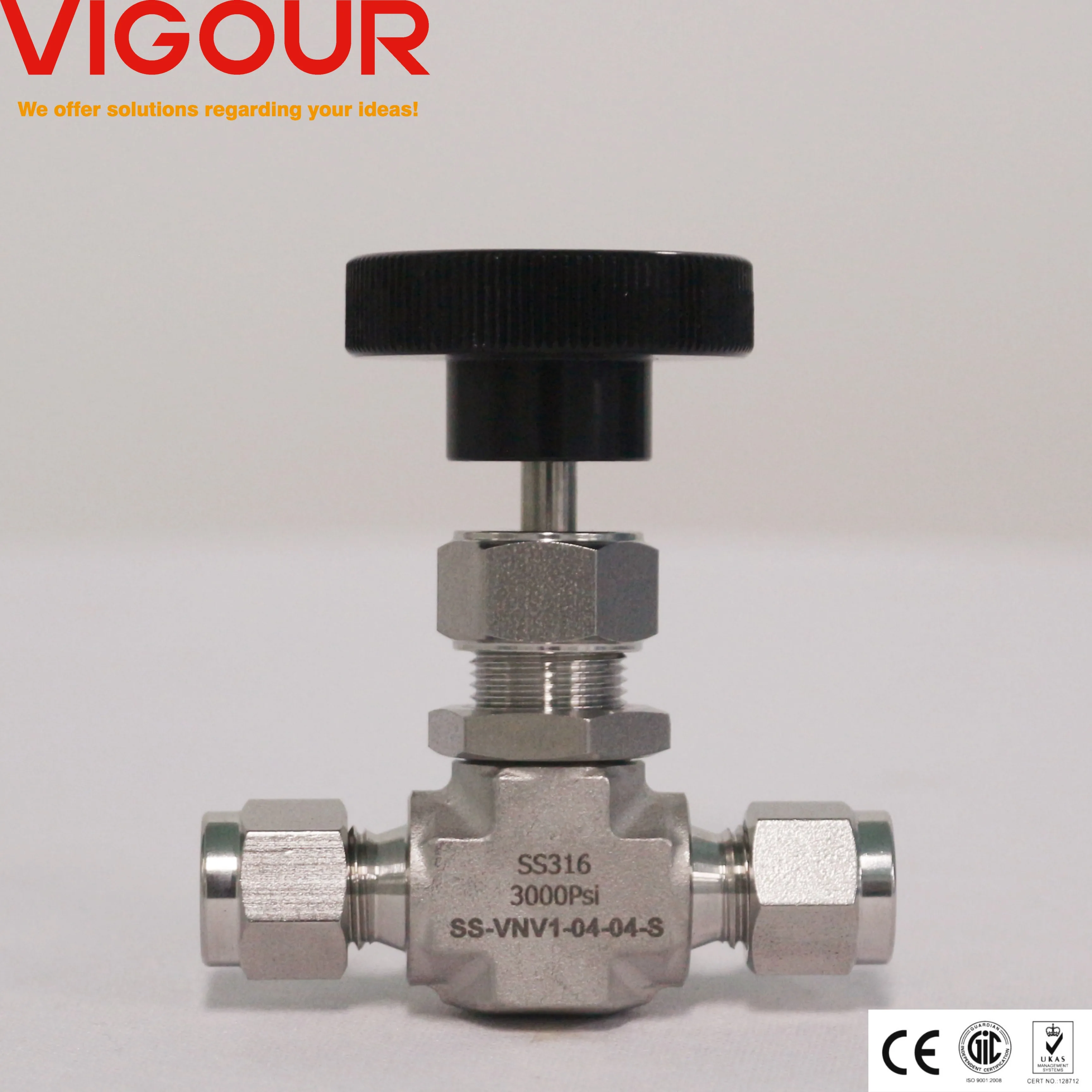 Manual Needle Valves for Gas Live Loaded Packing System with Working Pressure up to 5000psig for General Application