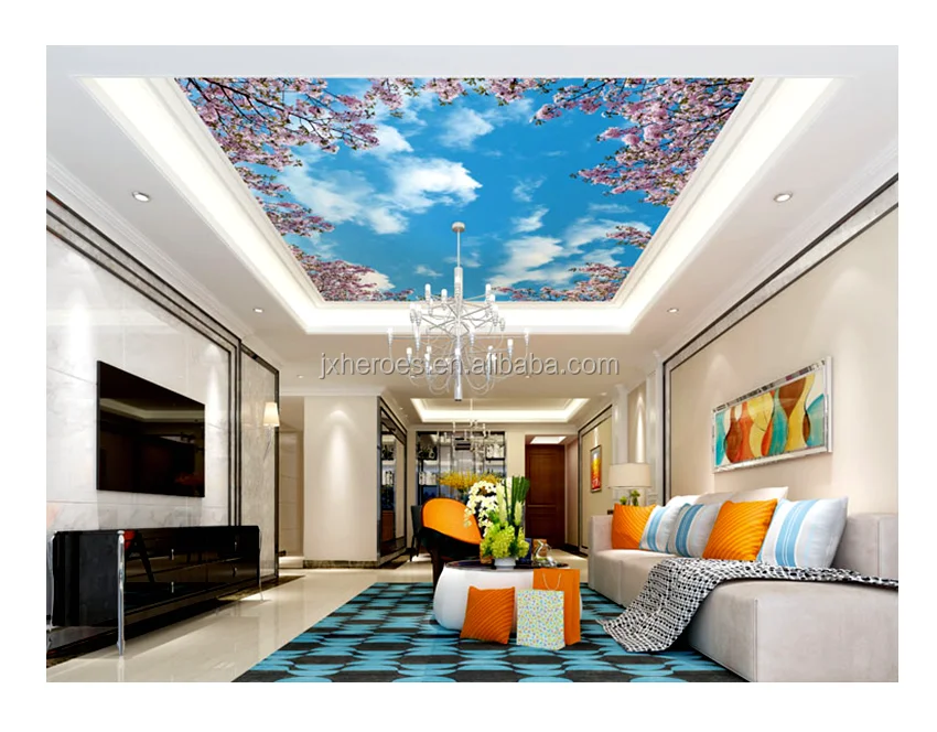 High End Household Clear Sky Design 3D Ceiling Wallpaper