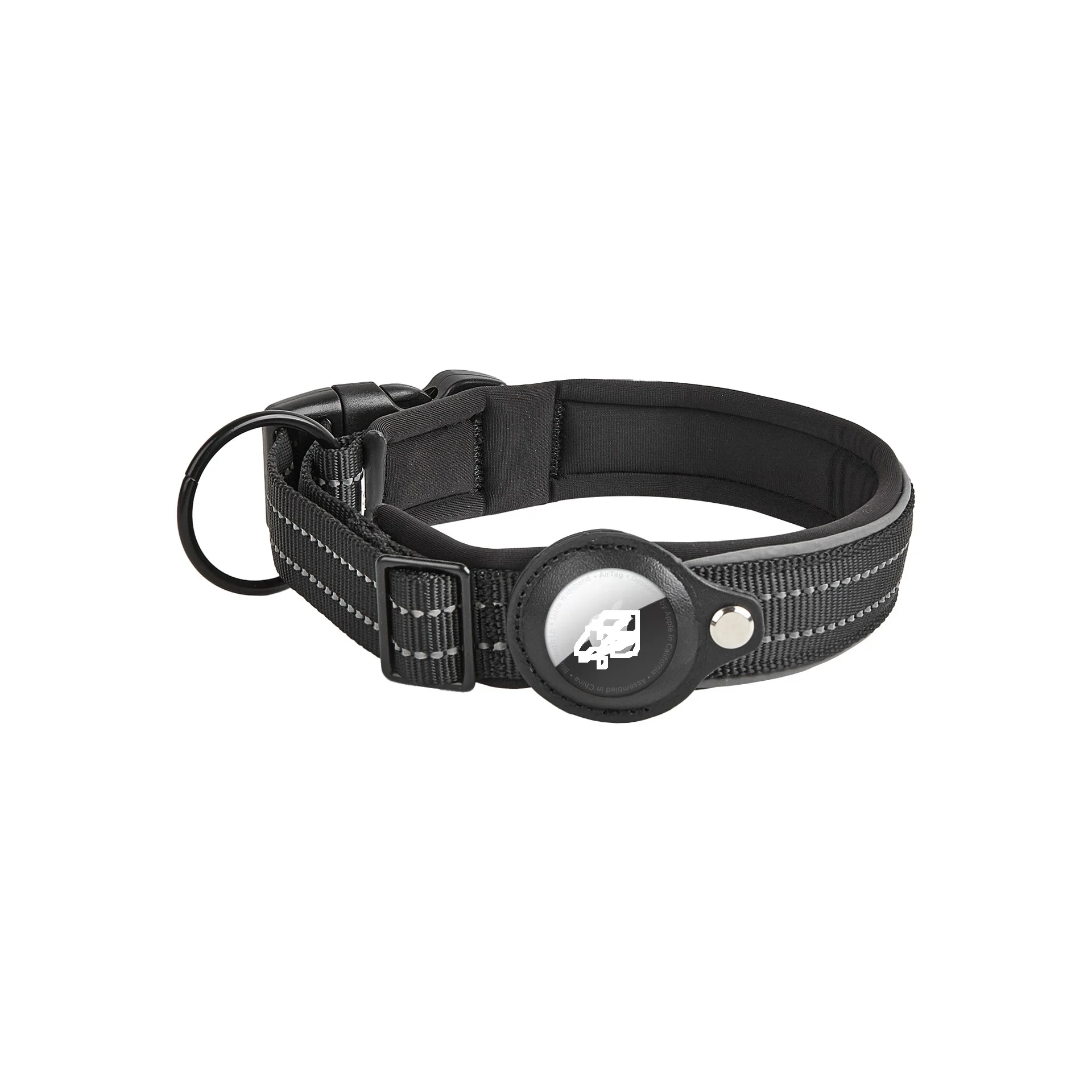 Reflective Nylon Pet Collar with Air Holder Antilost GPS Dog Collar for Comfortable Walking