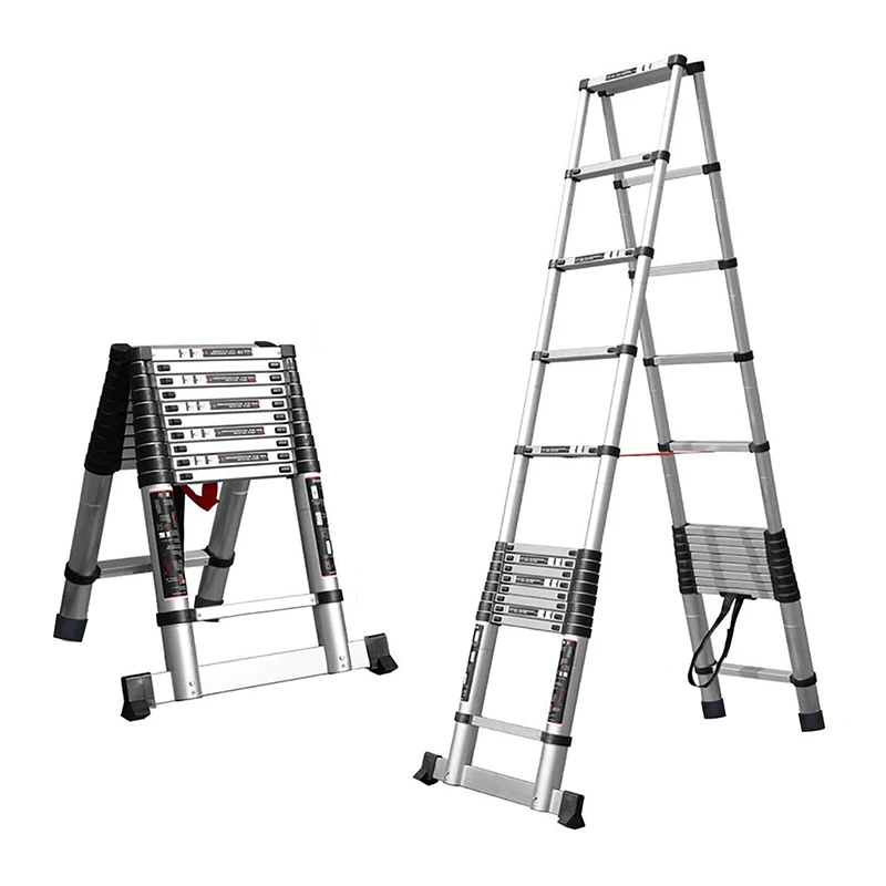 Herringbone Aluminum 8.2 M Double Side Extendable A Frame Step Ladders Ladder Shelf