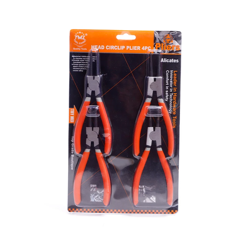 Sliding Card 4pcs Heavy Duty Industrial Snap Ring Circlip Pliers Set