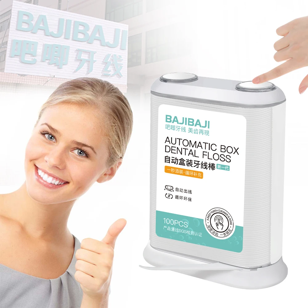Family Use Automatic Disposable Floss Picks High Toughness Dental Floss Toothpick