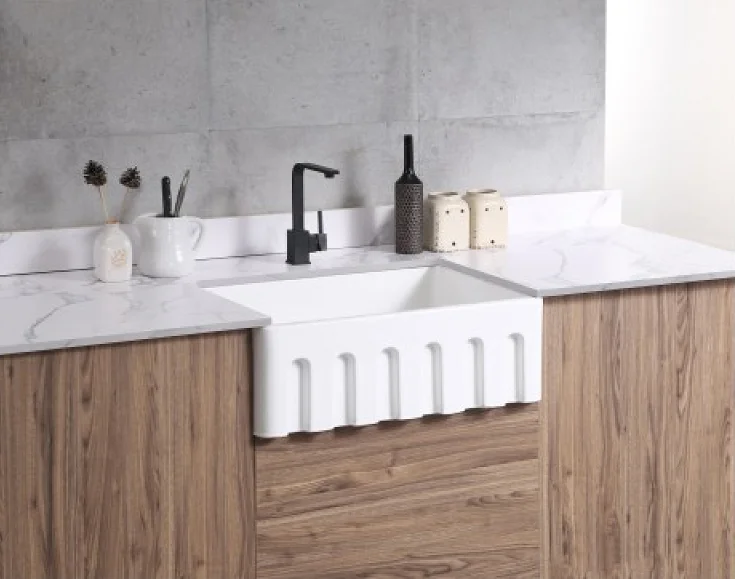 
KingsonChina, Ceramic Farmhouse Kitchen Sink, Apron Farmhouse Sink 