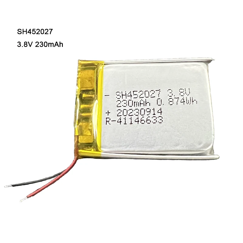 Sunhe SH 452027 Li-ion Custom Products Rechargeable 3.7V 200mAh Pouch Li-Polyme battery lithiumr Battery Cell