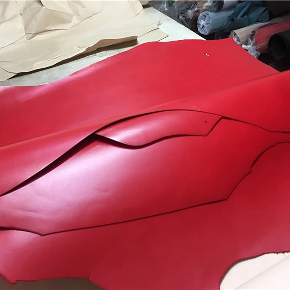Custom color 100% pure cow cowhide natural vegetable tanned colorful soft red nappa genuine leather fabric