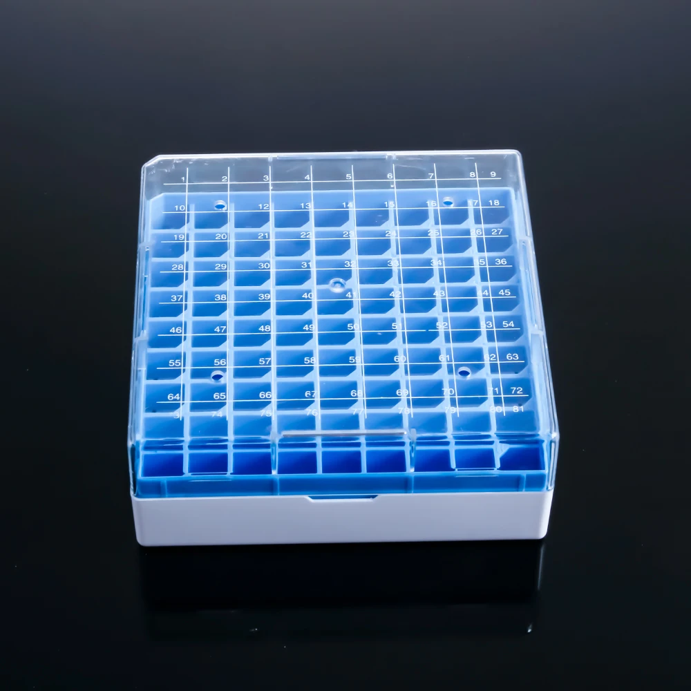 Lab 81 well cryo tube box cryogenic vial storage box Medical Plastic Cryovial