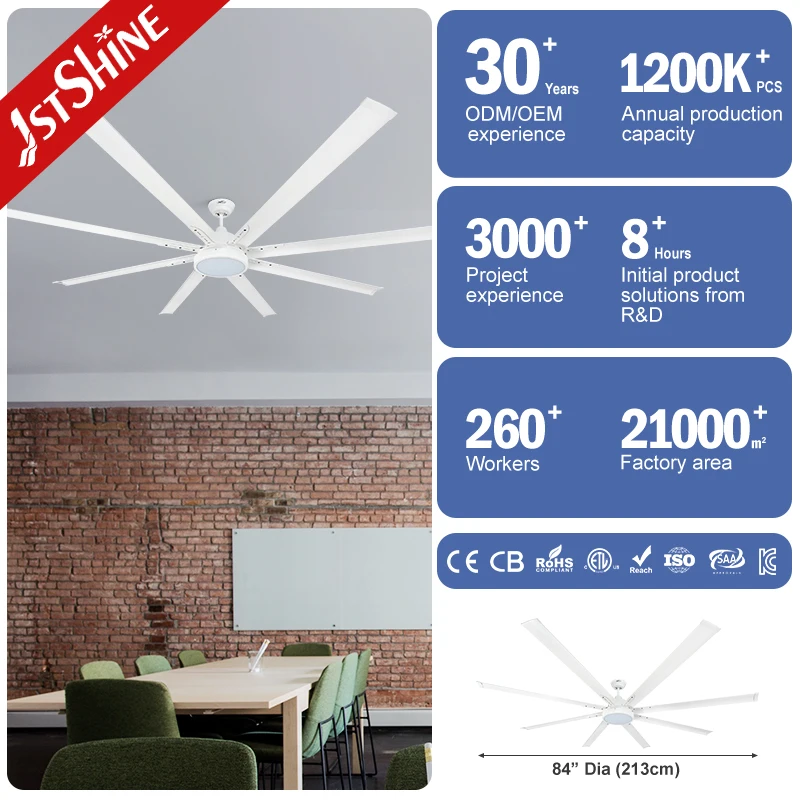 1stshine ceiling fan 84 inch metal blades smart decorative large ceiling fan with light