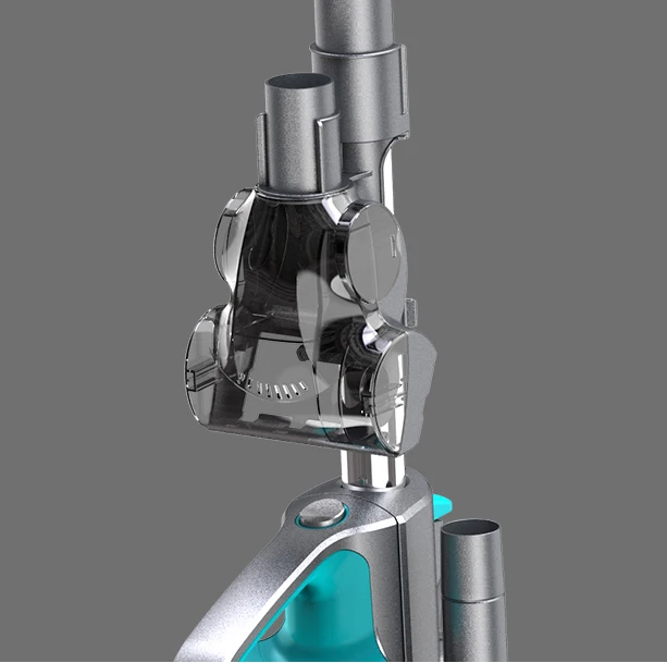 upright home vacuum cleaner with small extra turbo brush on body