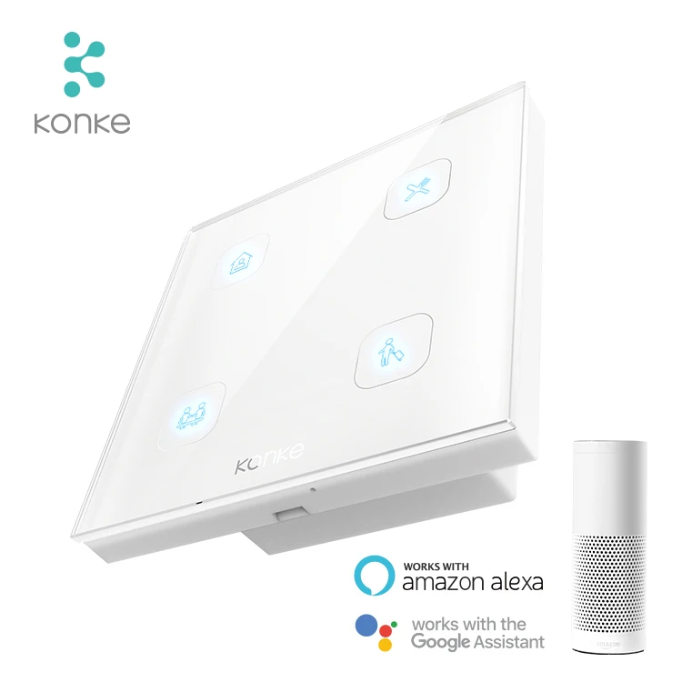 Konke smart home system zigbee 3 gang smart switch scene switch app remote control