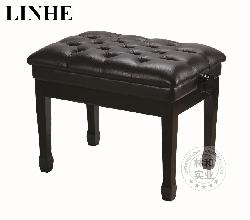 
Modern piano accessories solid wooden deluxe piano stool customized walnut adjustable instrument piano bench 