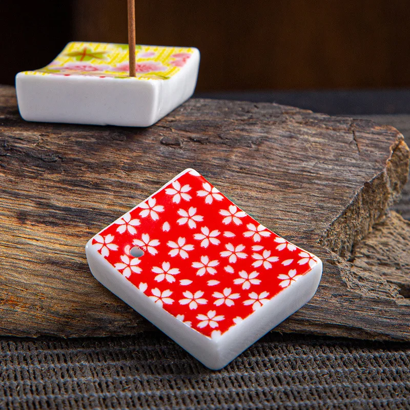 Ceramic Incense Insert Japanese Pattern Chopsticks Frame Incense Rest Restaurant Table Incense Rectangular