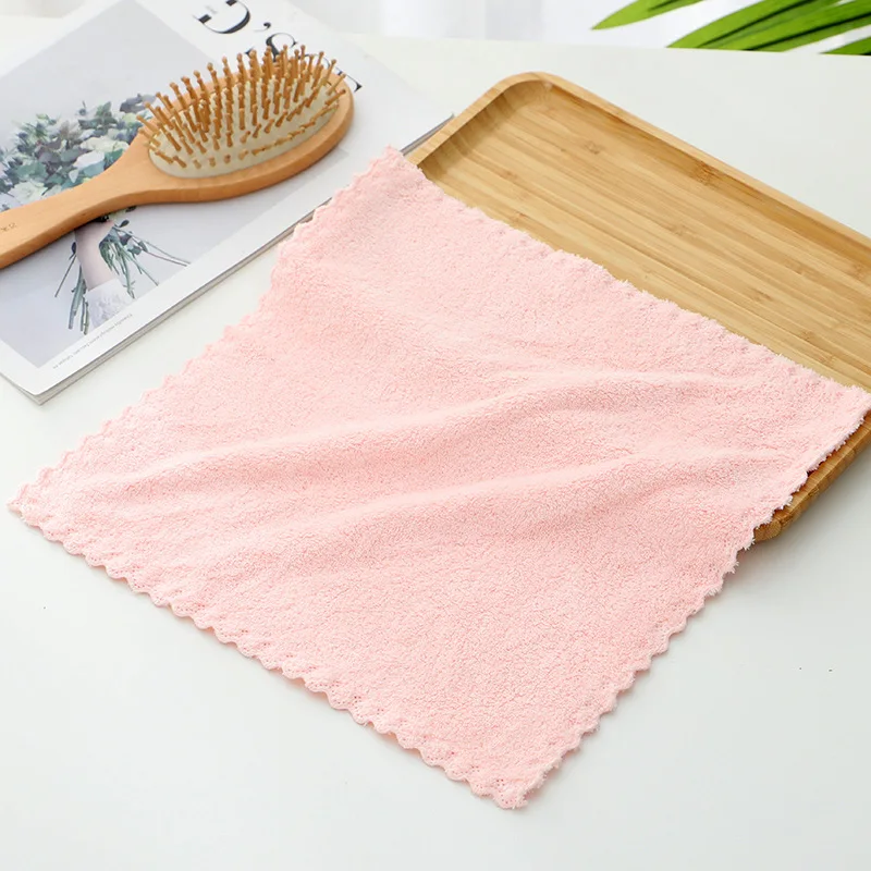 Wholesale Microfiber 30x30cm Quick Drying Terry loop Face Towel Face Napkins Cheap Cleaning Cloth Coral Fleece Kitchen Towel