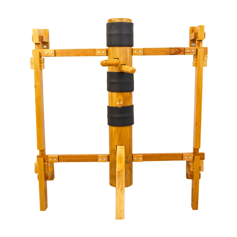 Factory Direct Supply Wooden Training Hardwood Maroon Adjustable Height Wooden Dummy Wing Chun