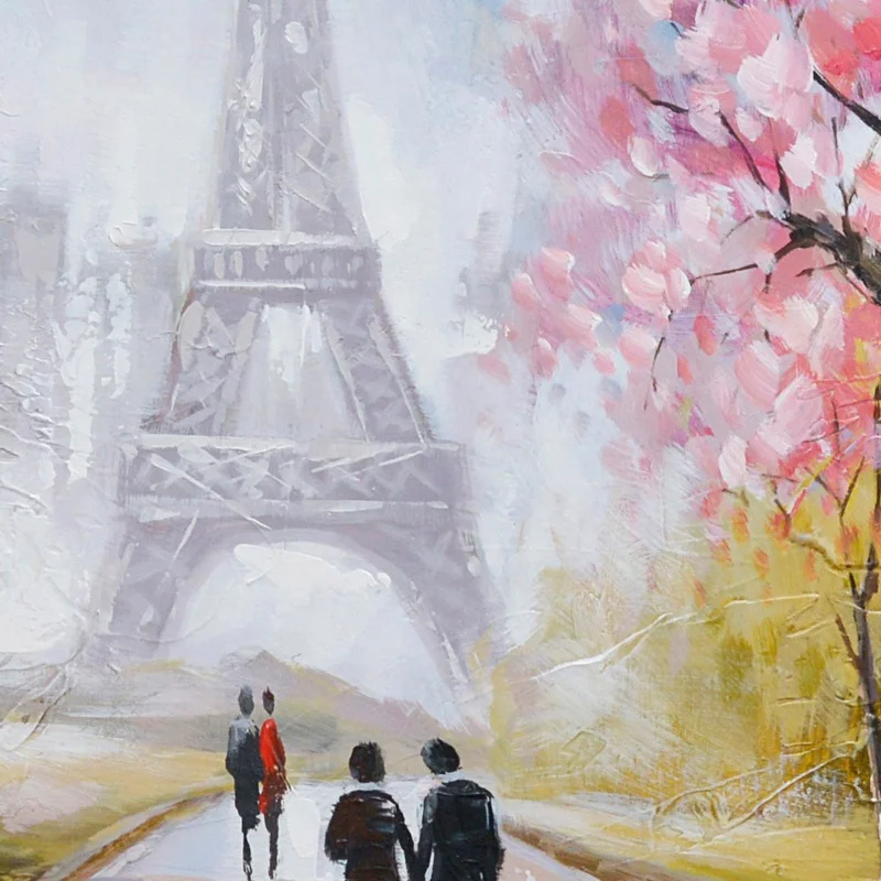 
Eiffel Tower Brush Wall Painting for Home Decoration Handmade Canvas Modern Oil SCENERY 2 Color Handpainted 