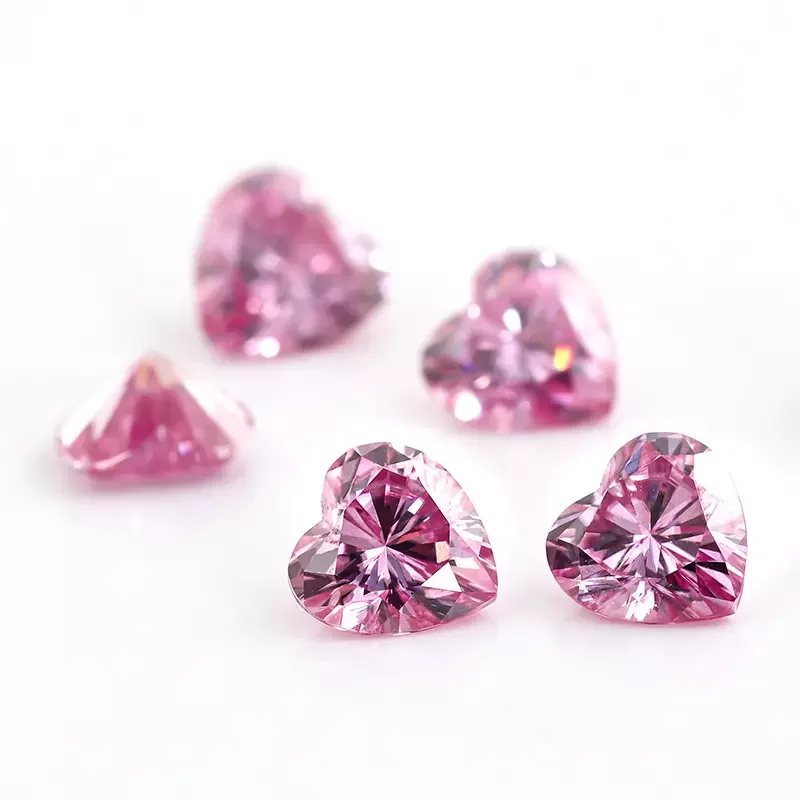 SICGEM Custom Pink Loose Moissanite Certified D Color VVS1 round Cut Gemstone