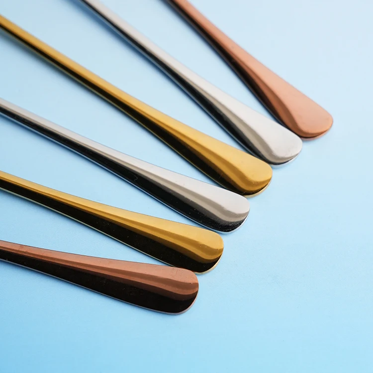 Fashional Colorful Stainless Steel Long Handle Tea Coffee Scoop Ice Cream Spoon 304 Food Grade Material