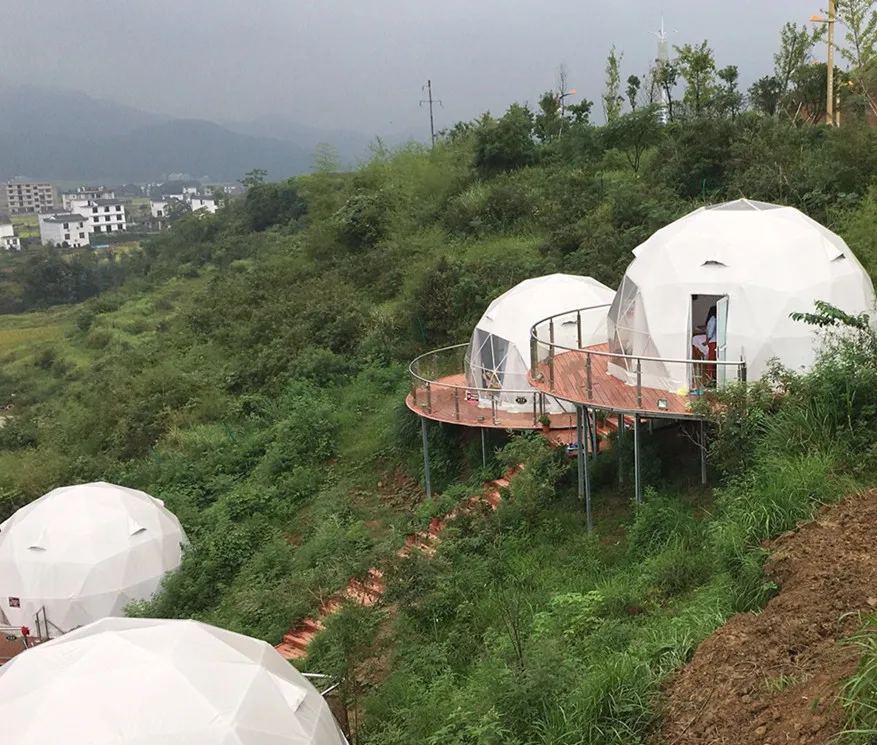 Outdoor camping inflatable big air dome house geodesic white dome tents for sale